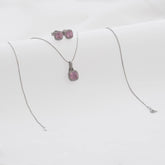 Conjunto Pave Circon Rosado