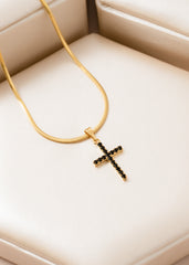 D Cruz Circonias Mediana Negra